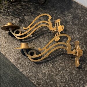 Elegant Gold Wall Candle Holders